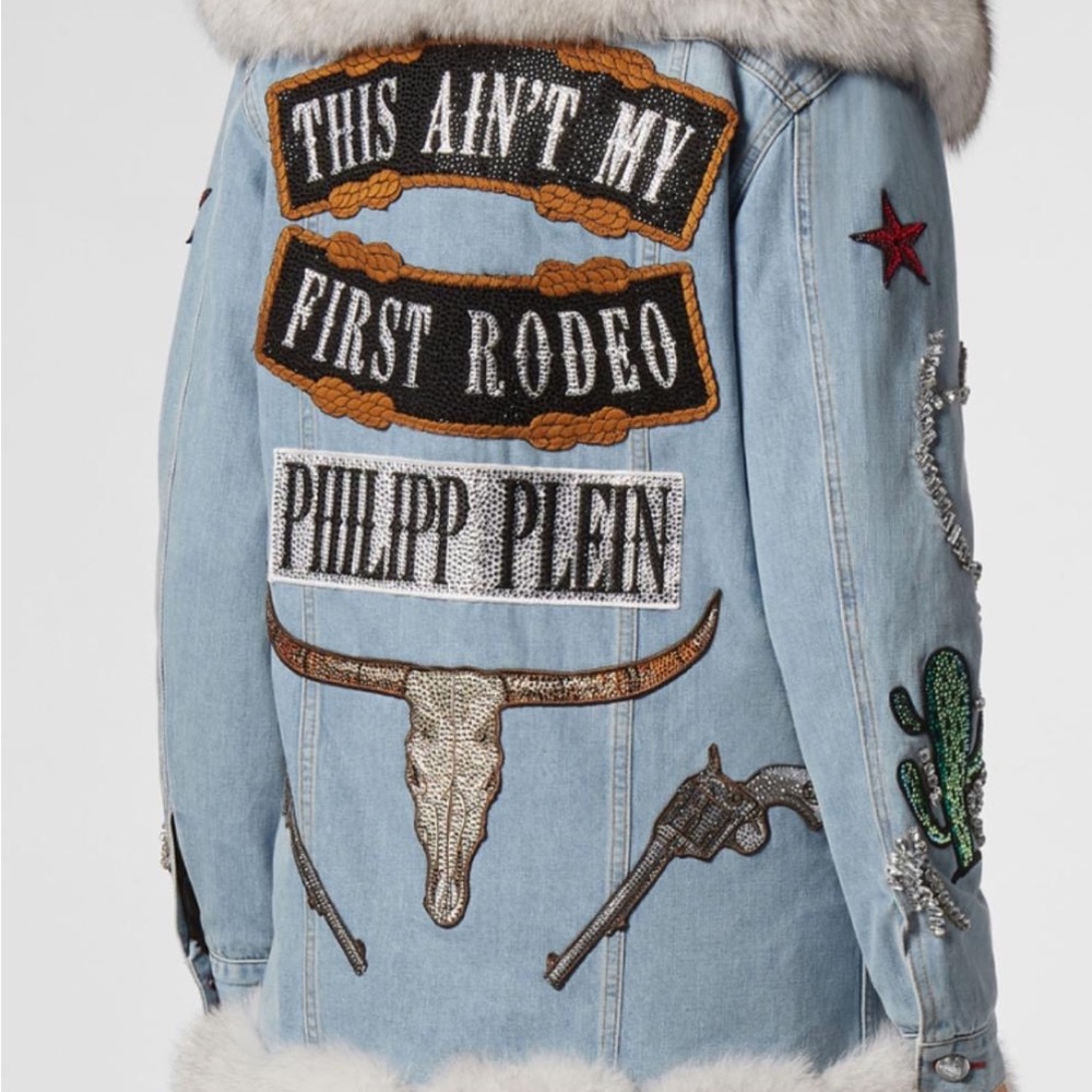 Philipp Plein Fur Coat with Black Accents